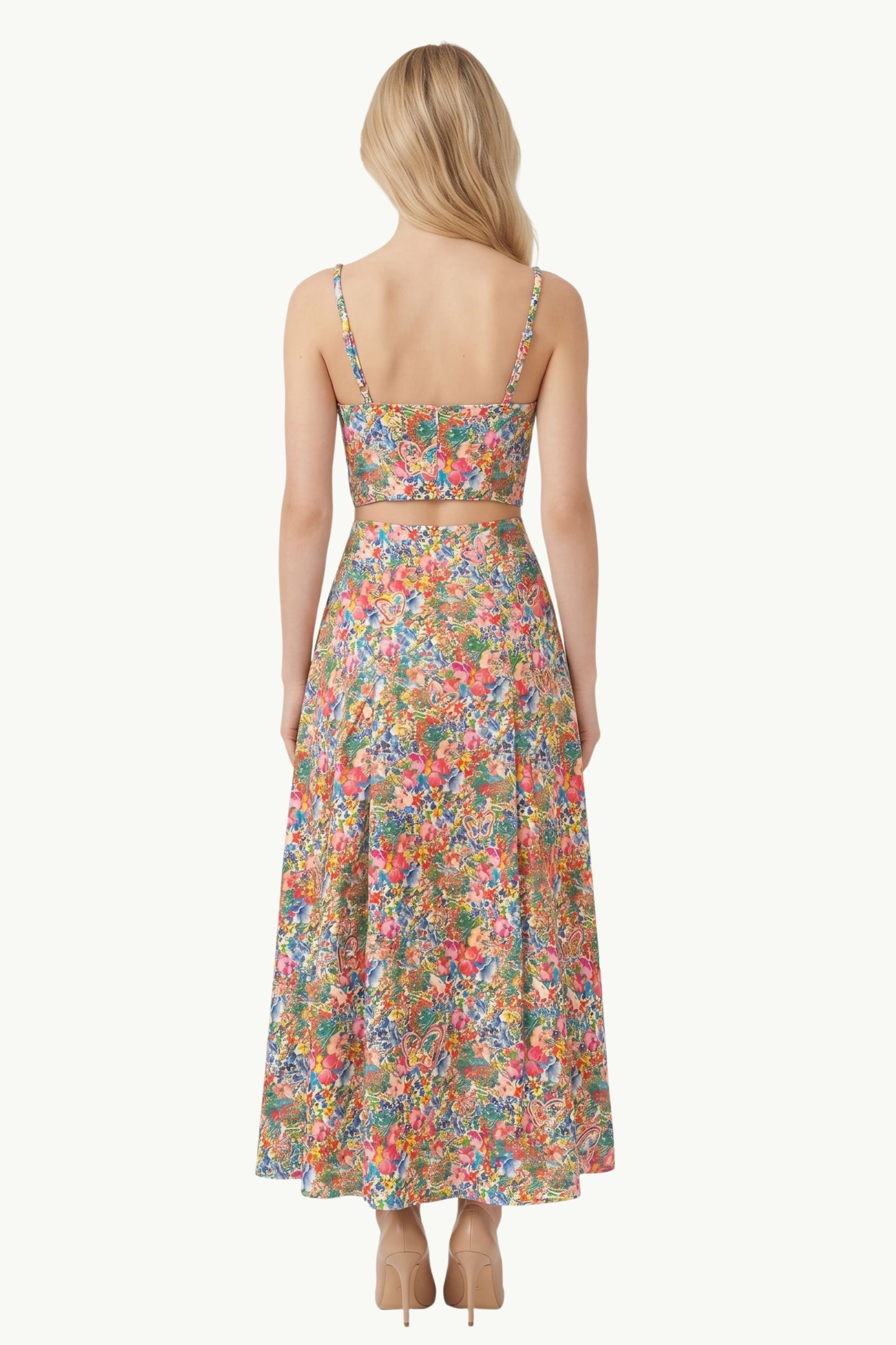  Farm Rio Paesant Floral Off White Butterflis Top Rosa - 4