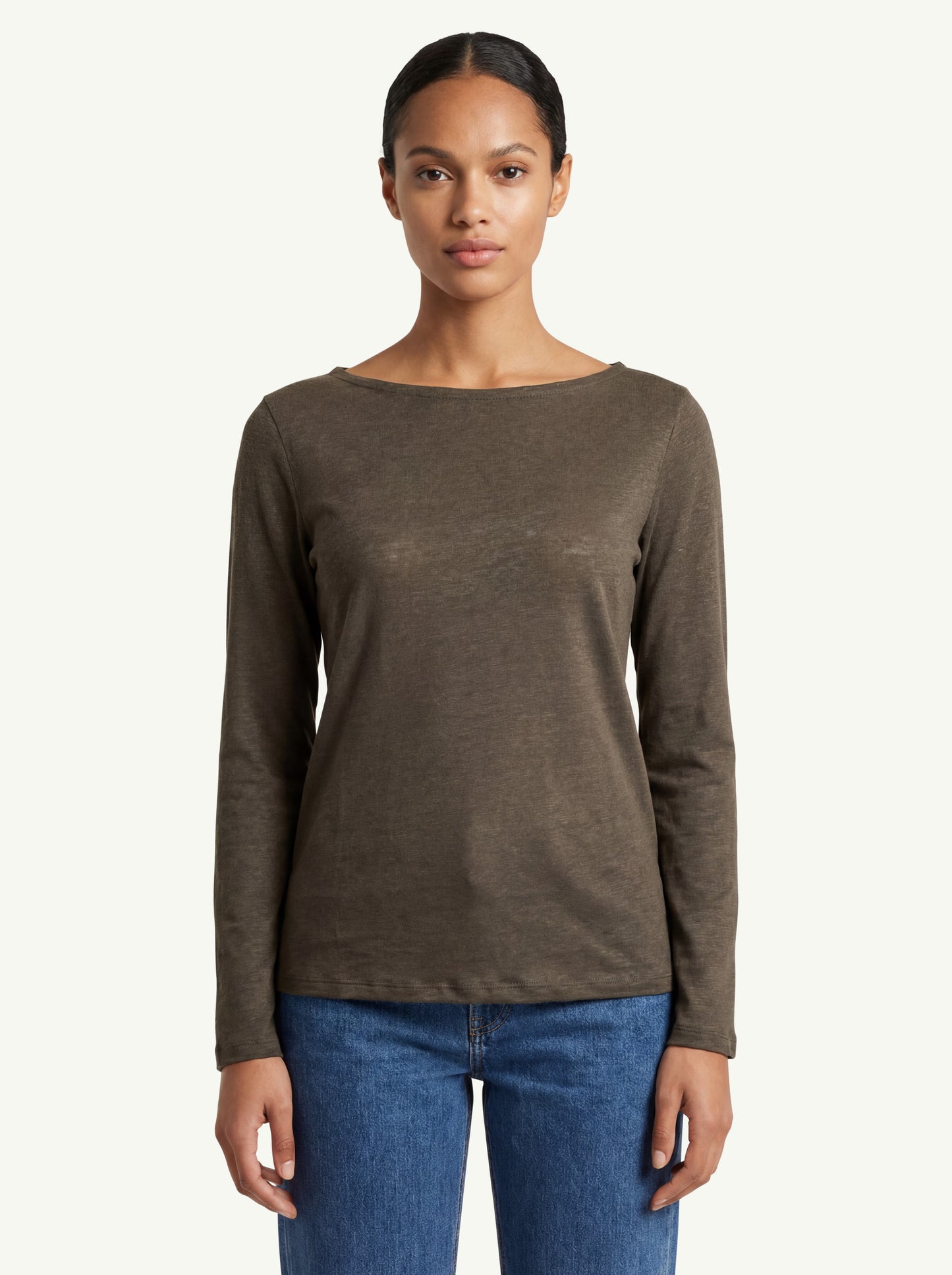  Purotatto Boat Neck 3/4 Sleaves Blouse Marrone - 1