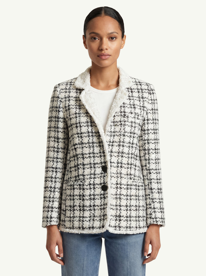 Tweed Blazer With Embellishments On Collar  Donna Minimeparis