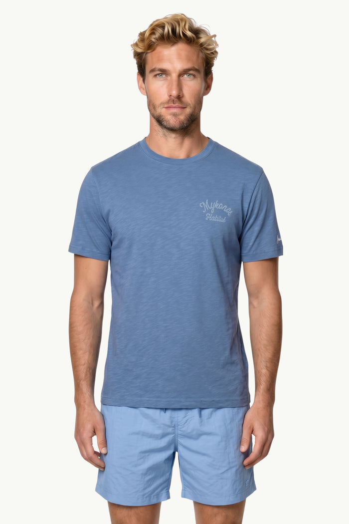 T-Shirt In Cotone Fiammata Uomo Mc2 Saint Barth