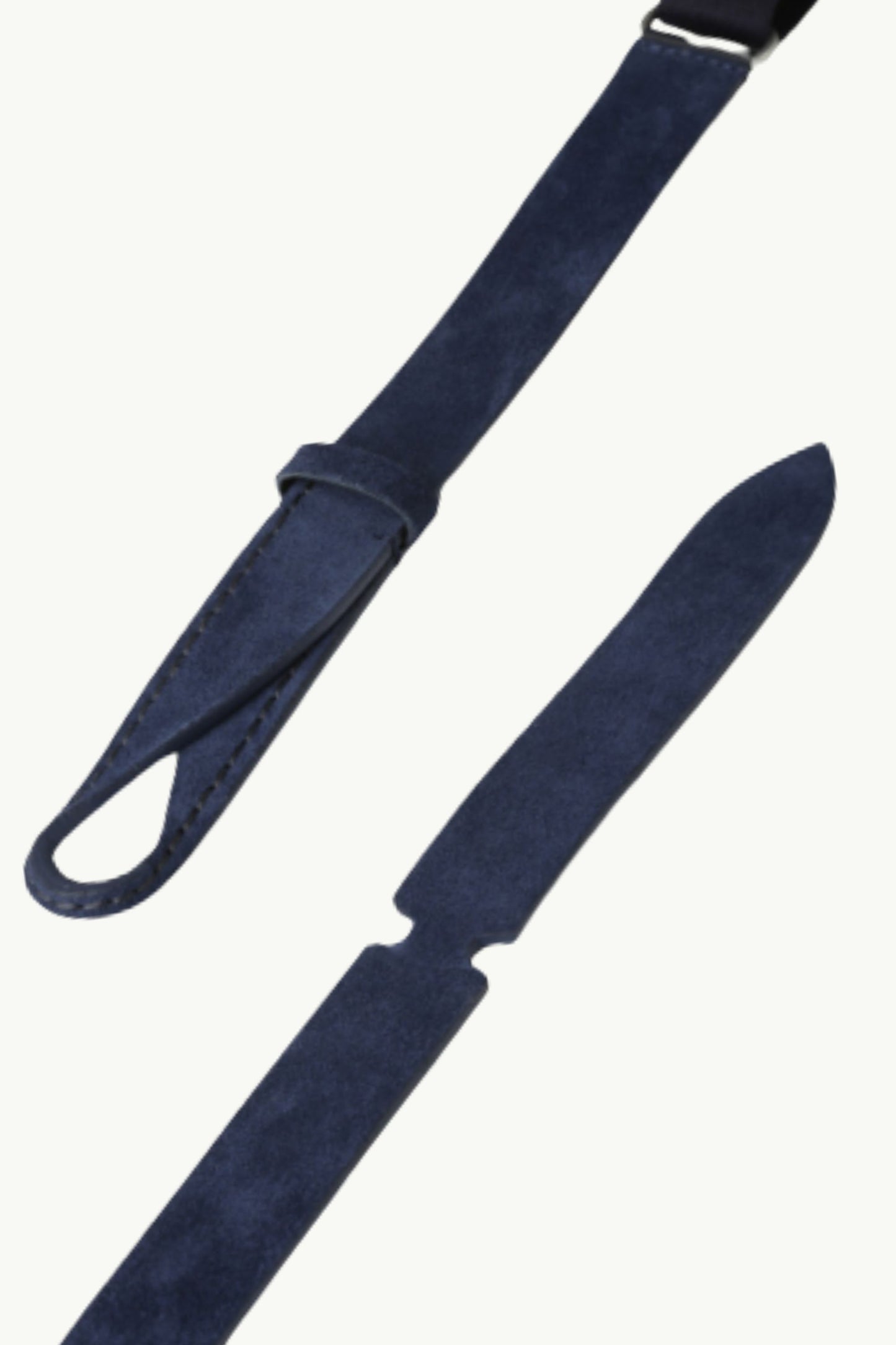  Orciani Men's Nobuckle Suede And Fabric Belt Blu - 2