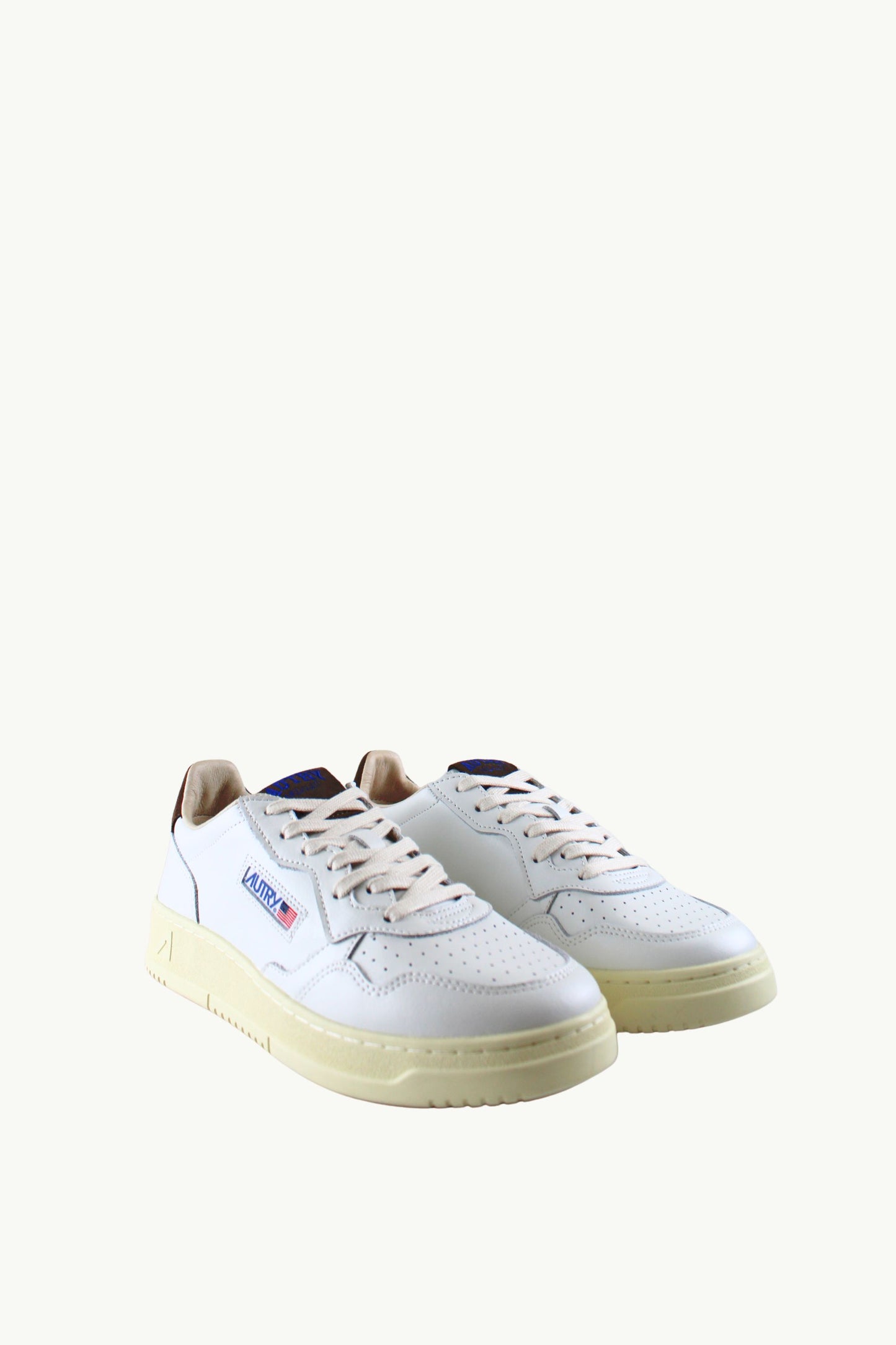  Autry Medalist Low Man Leath Suede Logo Bianco - 2