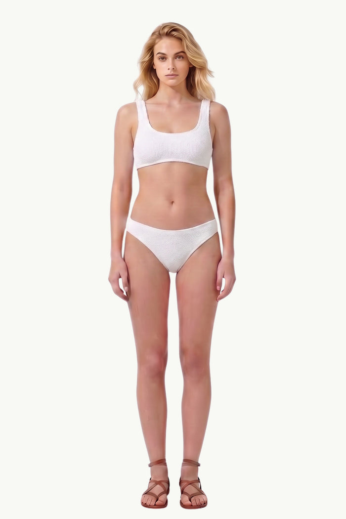  Mc2 Saint Barth Crinkle Bralette Bikini Top Bianco - 3