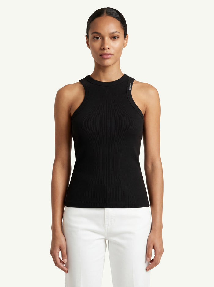  Dondup Canotta Slim In Costina Nero - 3