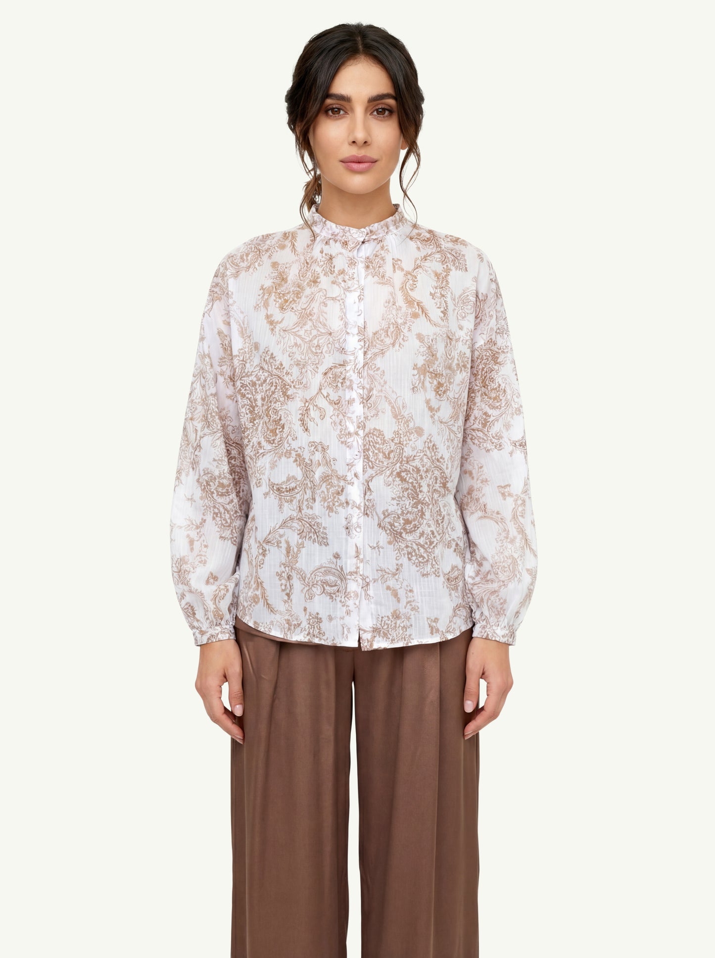  Forte_forte Women's Bohemian Voile Forget-me-not Shirt Grigio - 1