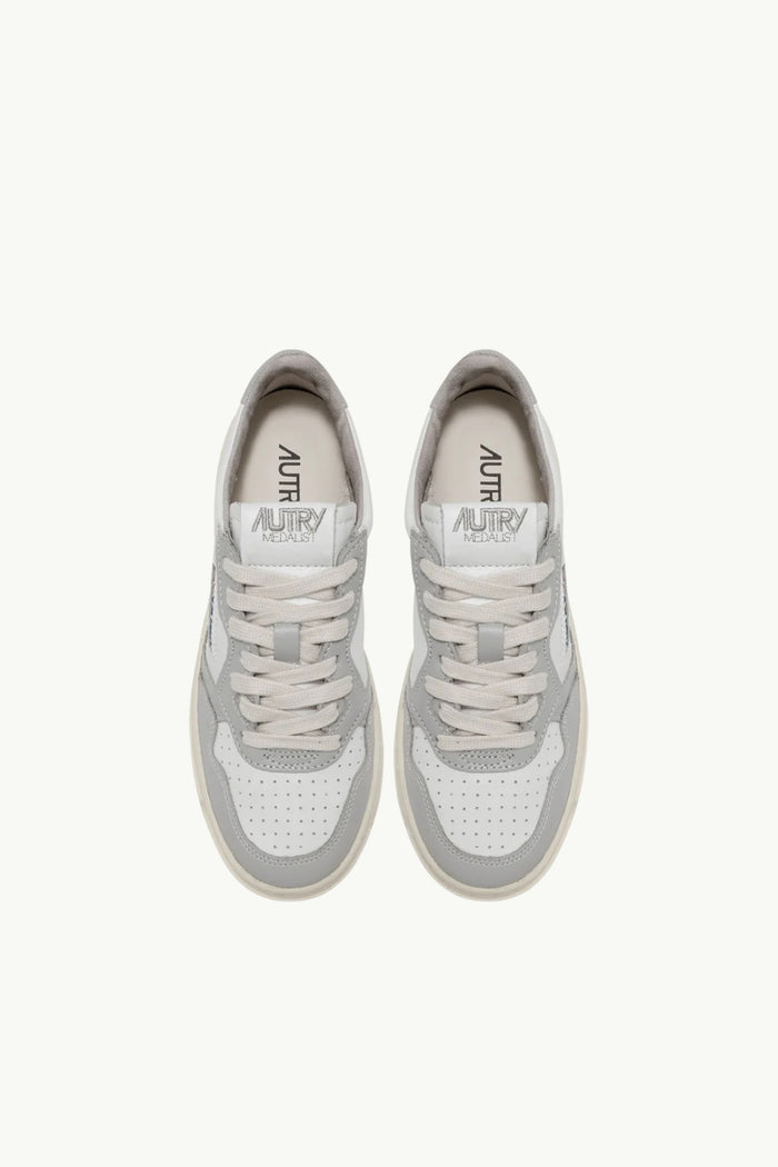  Autry Sneakers Medalist Low Man Leat Leat Grigio - 4