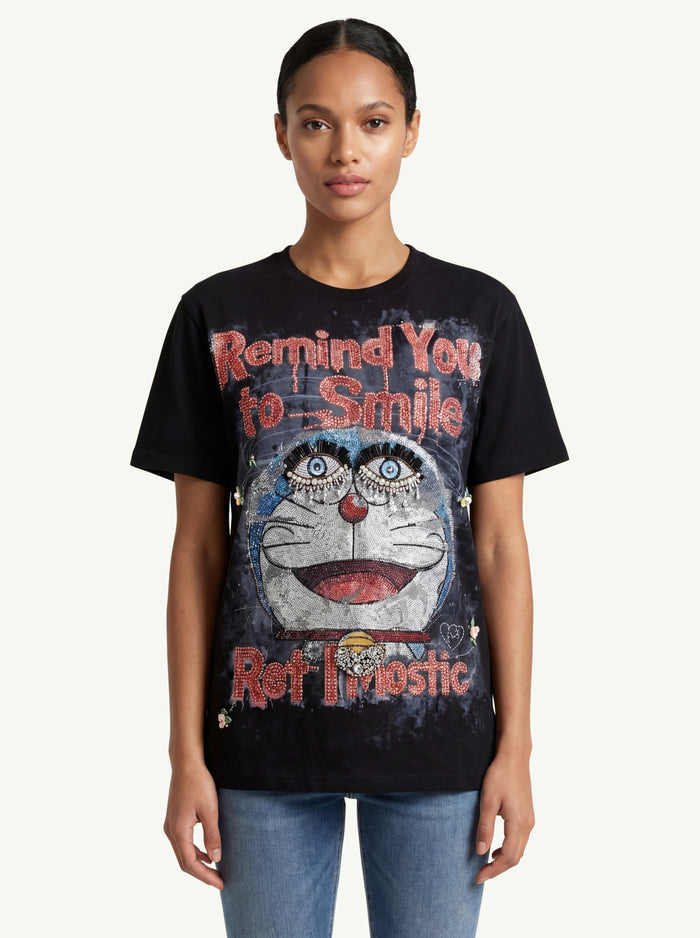 T-Shirt With Cat Details  Donna Minimeparis