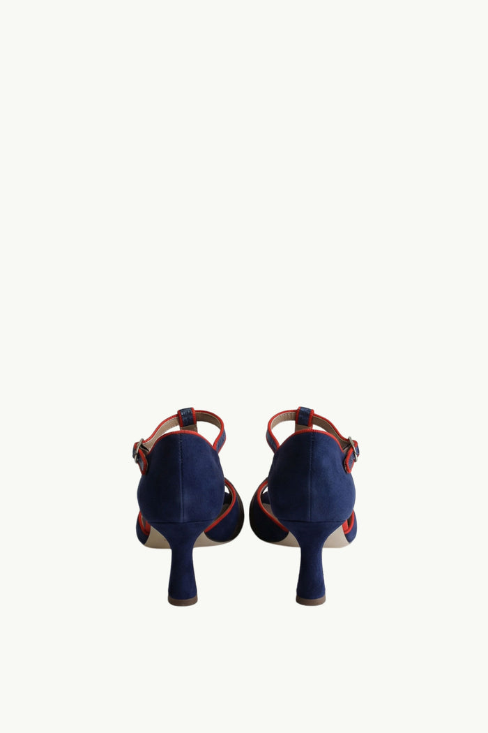  Gielle Viareggio Scarpa Con Tacco Camoscio Cosmos Blu - 3