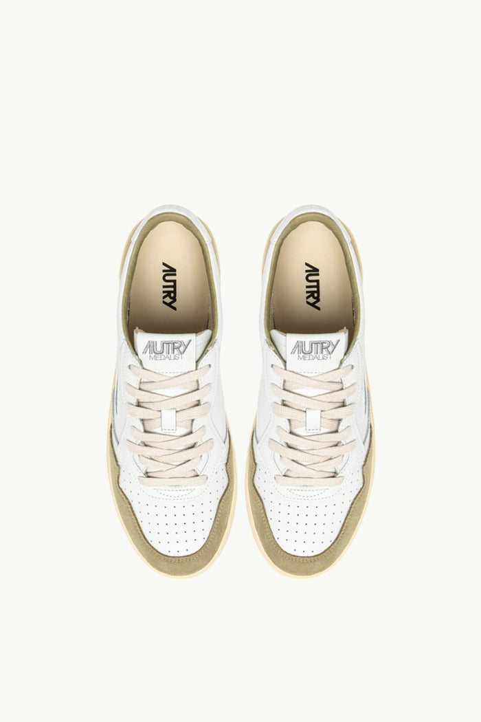  Autry Medalist Low Wom Leat Suede Bianco - 4
