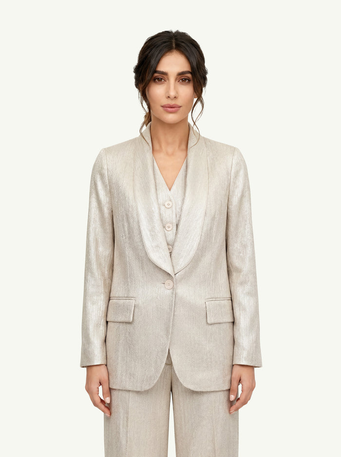 Blazer Resca Di Lino Donna Peserico