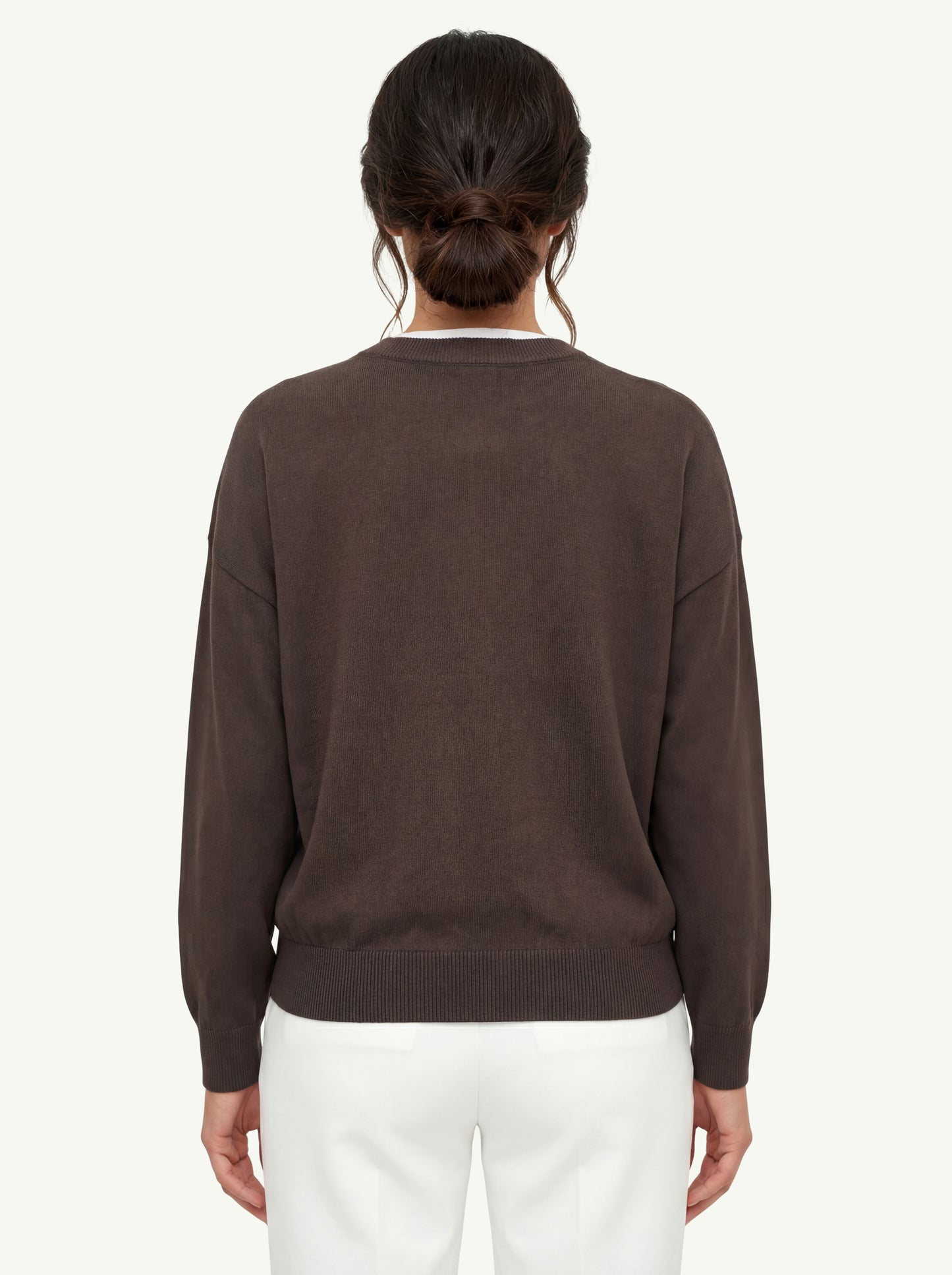  Peserico Maglia Tricot Filato Di Puro Cotone Marrone - 2