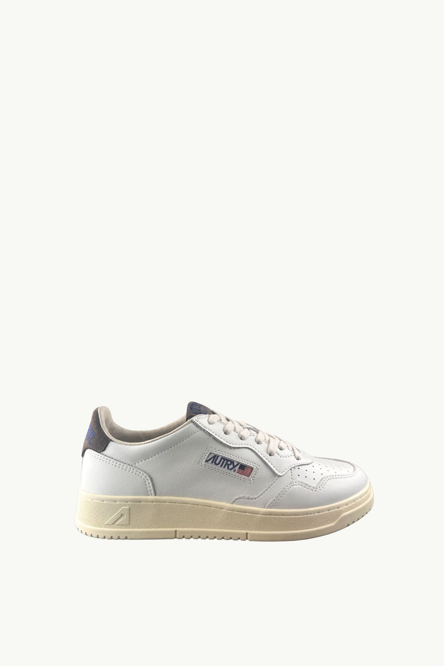  Autry Medalist Low Man Leath Suede Logo Bianco - 1