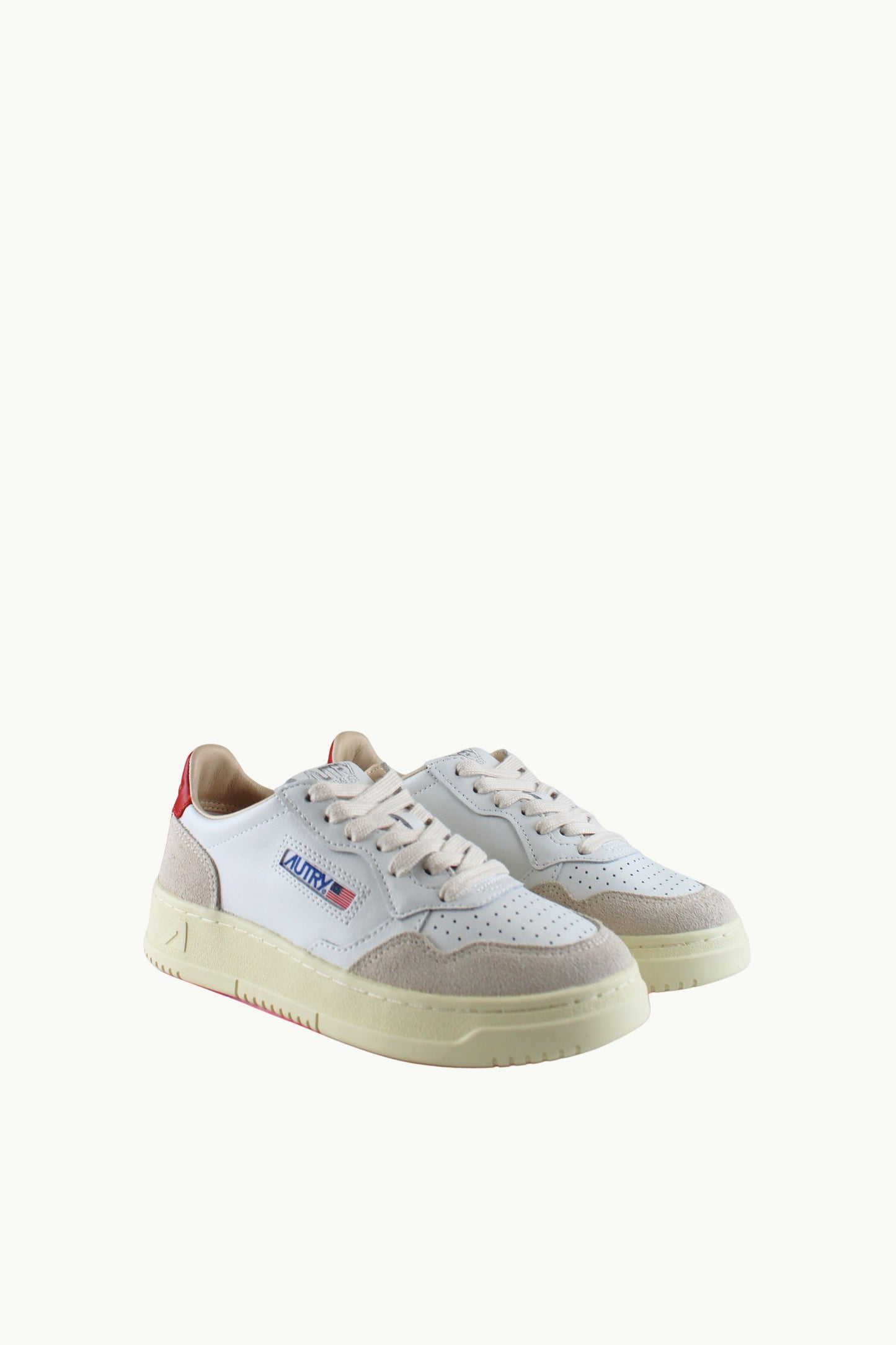  Autry Medalist Low Wom Leat Suede Bianco - 3