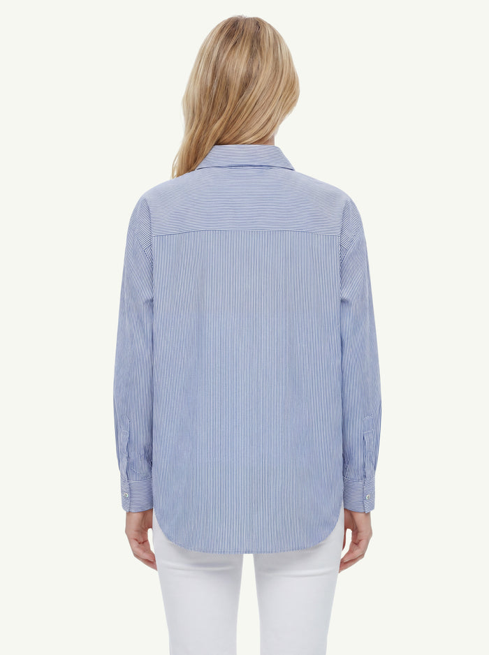 Camicia Oxford Jacquard Stripe Boyfriend Wom  Donna Rrd-2