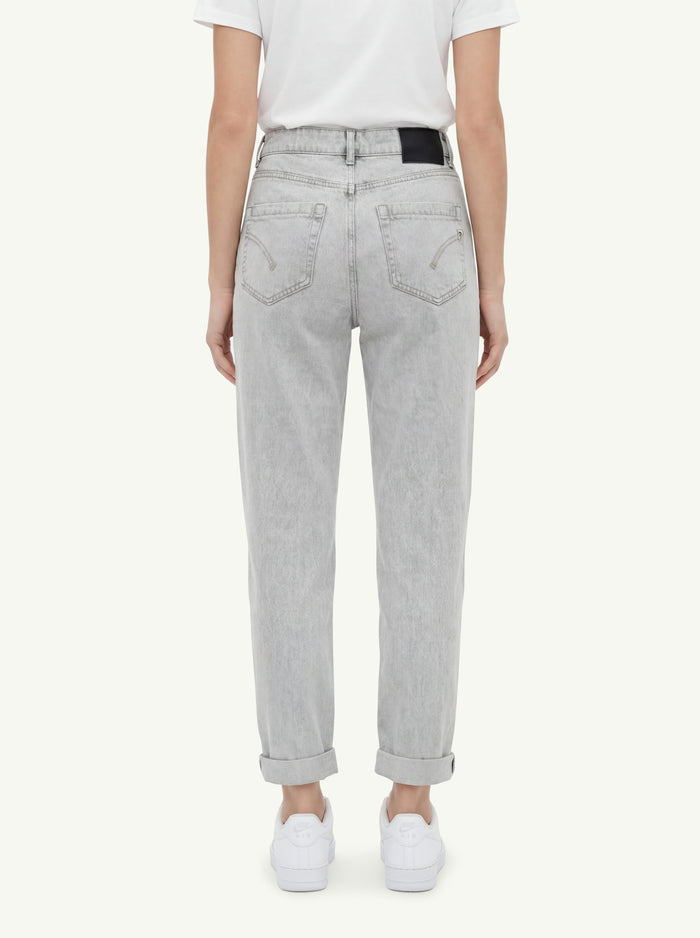 Jeans Loose Koons Bottone Gioiello Donna Dondup-2