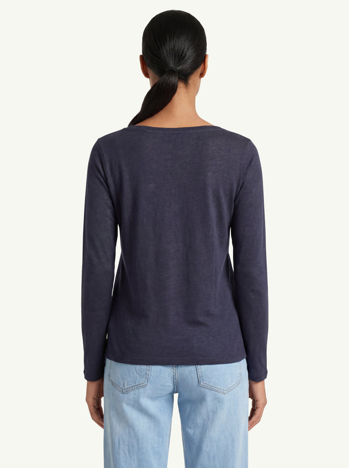Boat Neck 3/4 Sleaves Blouse  Donna Purotatto-2