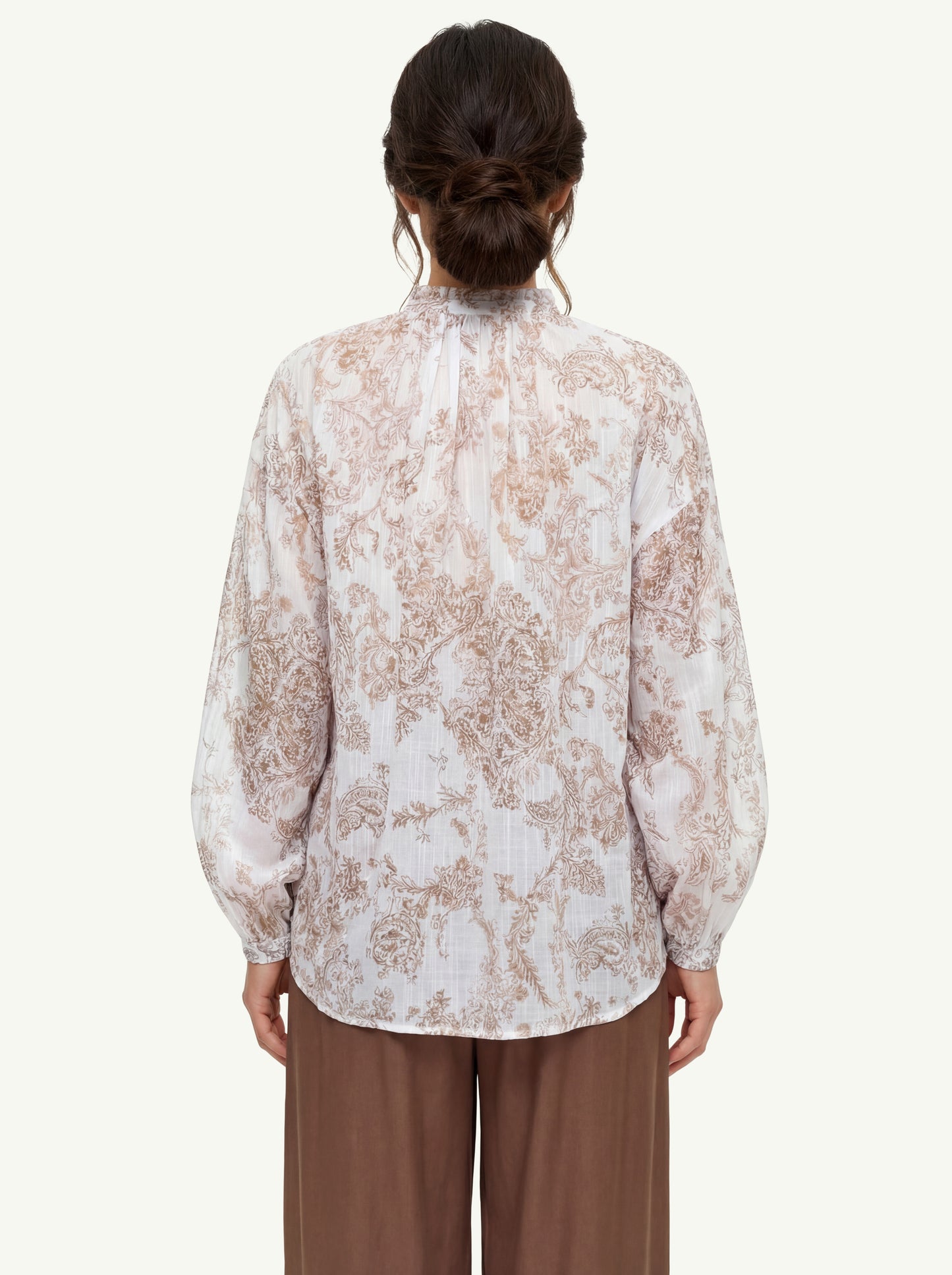  Forte_forte Women's Bohemian Voile Forget-me-not Shirt Grigio - 2