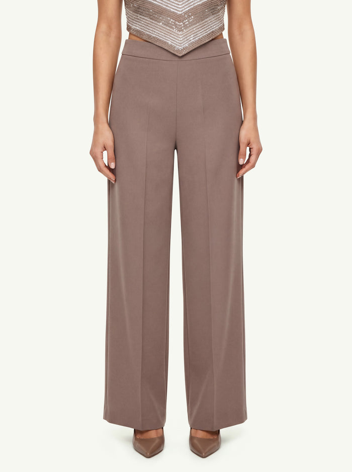 Pantalone Enver Satin Palazzo  Donna D.Exterior