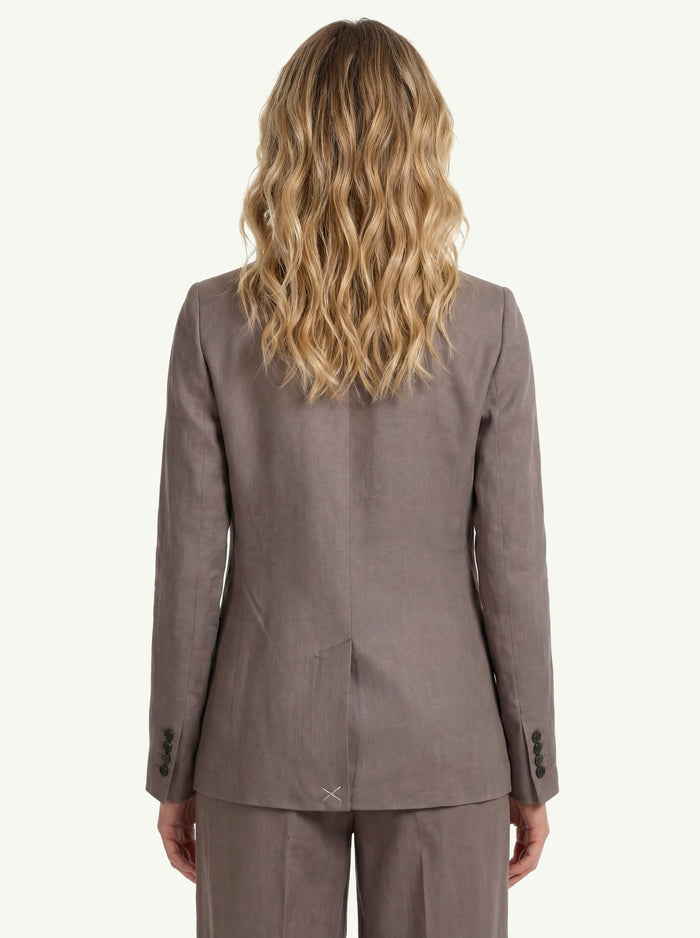 Giacca Twill Fluido Viscosa E Lino  Donna Peserico-2