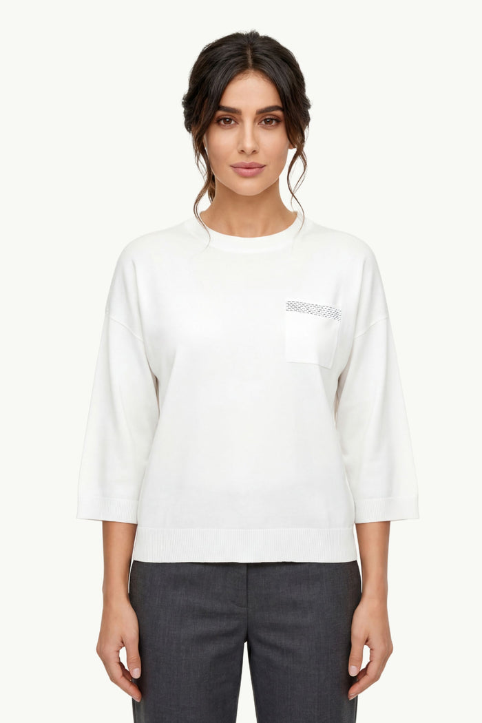 Maglia Tricot Filato Di Puro Cotone  Donna Peserico