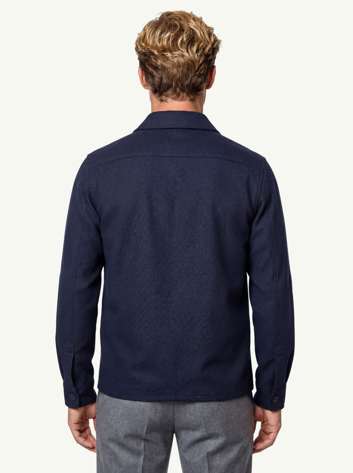 Men Shirt Jacket Honeyvomb Whit Loro Piana  Uomo Harris Wharf London-2