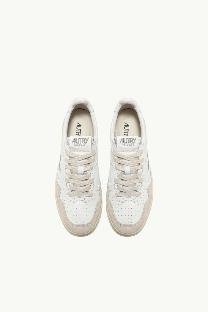  Autry Sneakers Medalist Low Man Leat Suede Men Bianco - 4