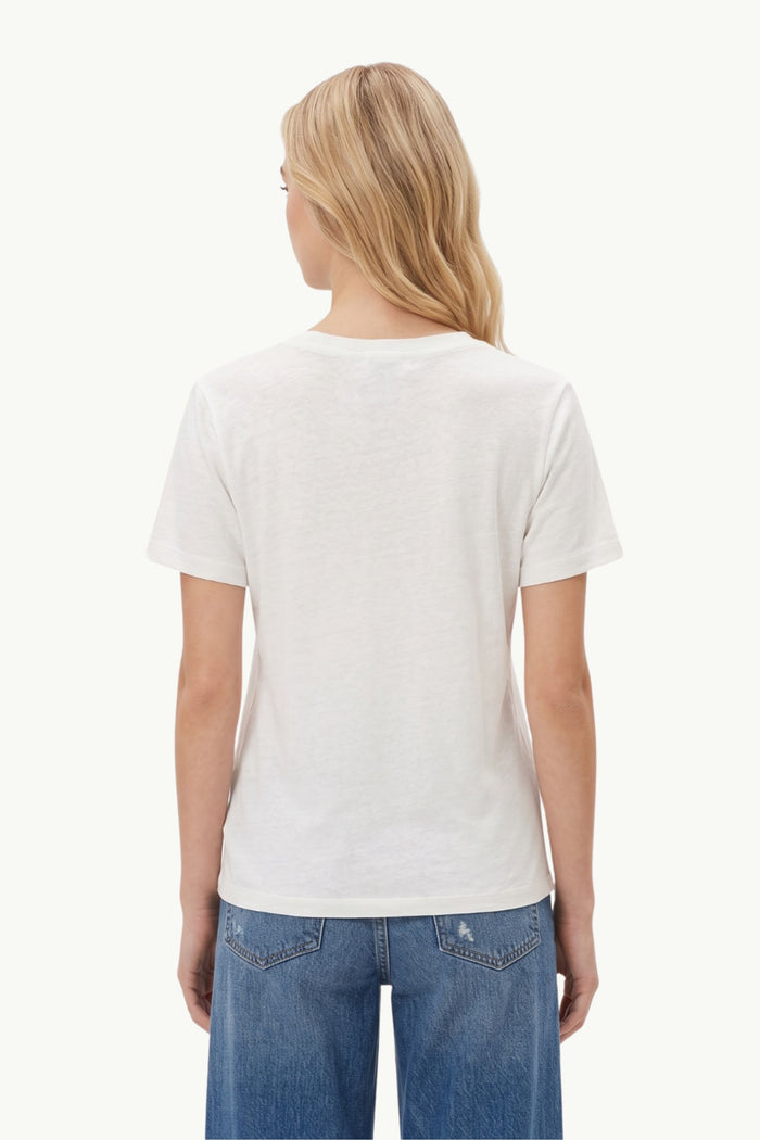 V-Neck Linen T Shirt  Donna Mc2 Saint Barth-2