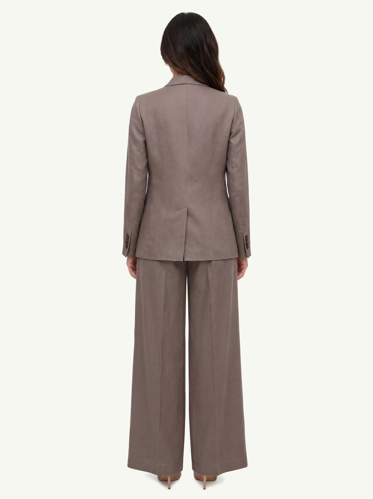  Peserico Giacca Twill Fluido Viscosa E Lino Marrone - 4