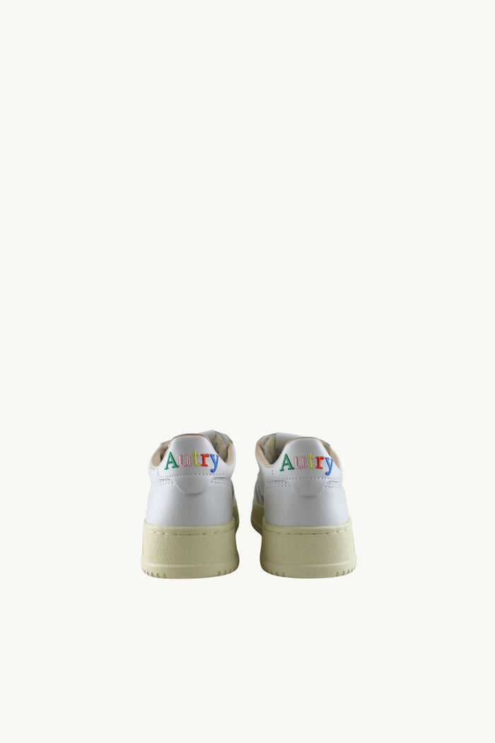  Autry Medalist Low Wom Leath Leath Logo Bianco - 3