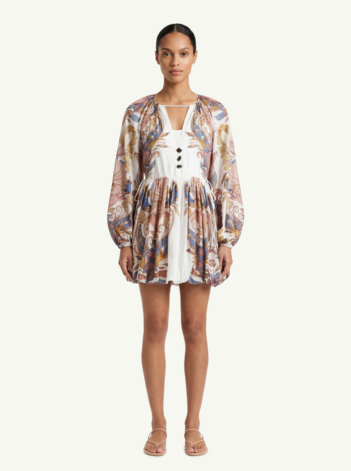 Sea Garden Off White Mini Bubble Dress Donna Farm Rio