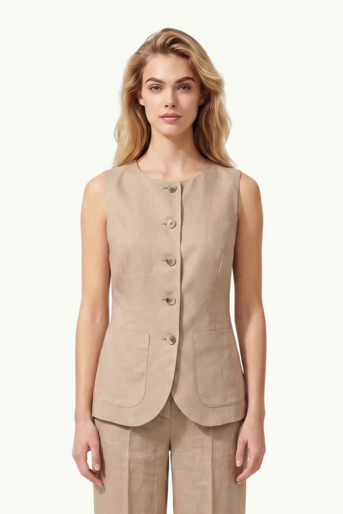  Semi-couture Glenna Women's Vest Beige - 1
