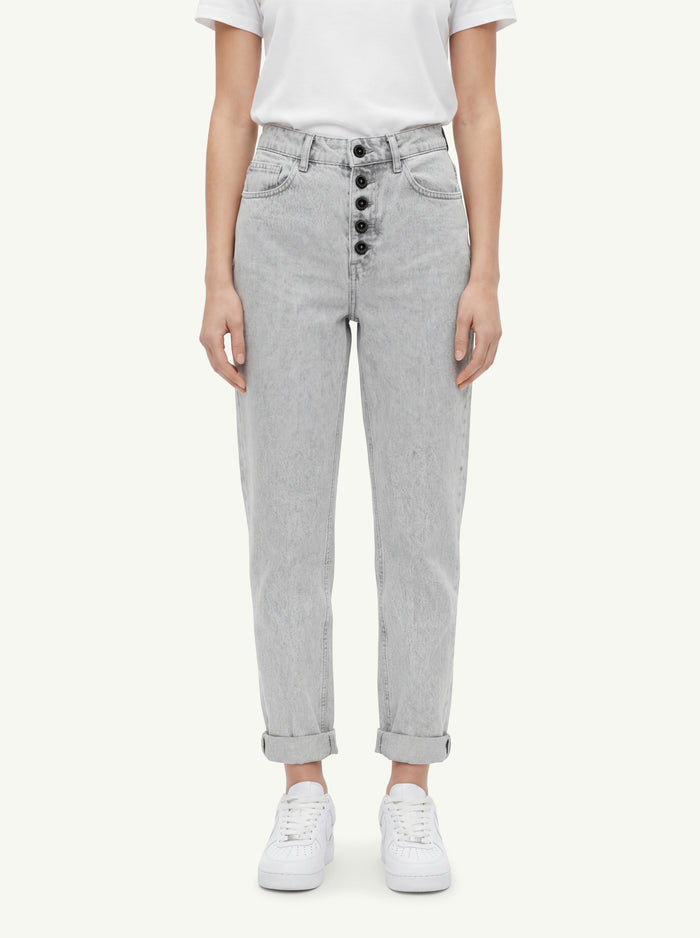 Jeans Loose Koons Bottone Gioiello Donna Dondup