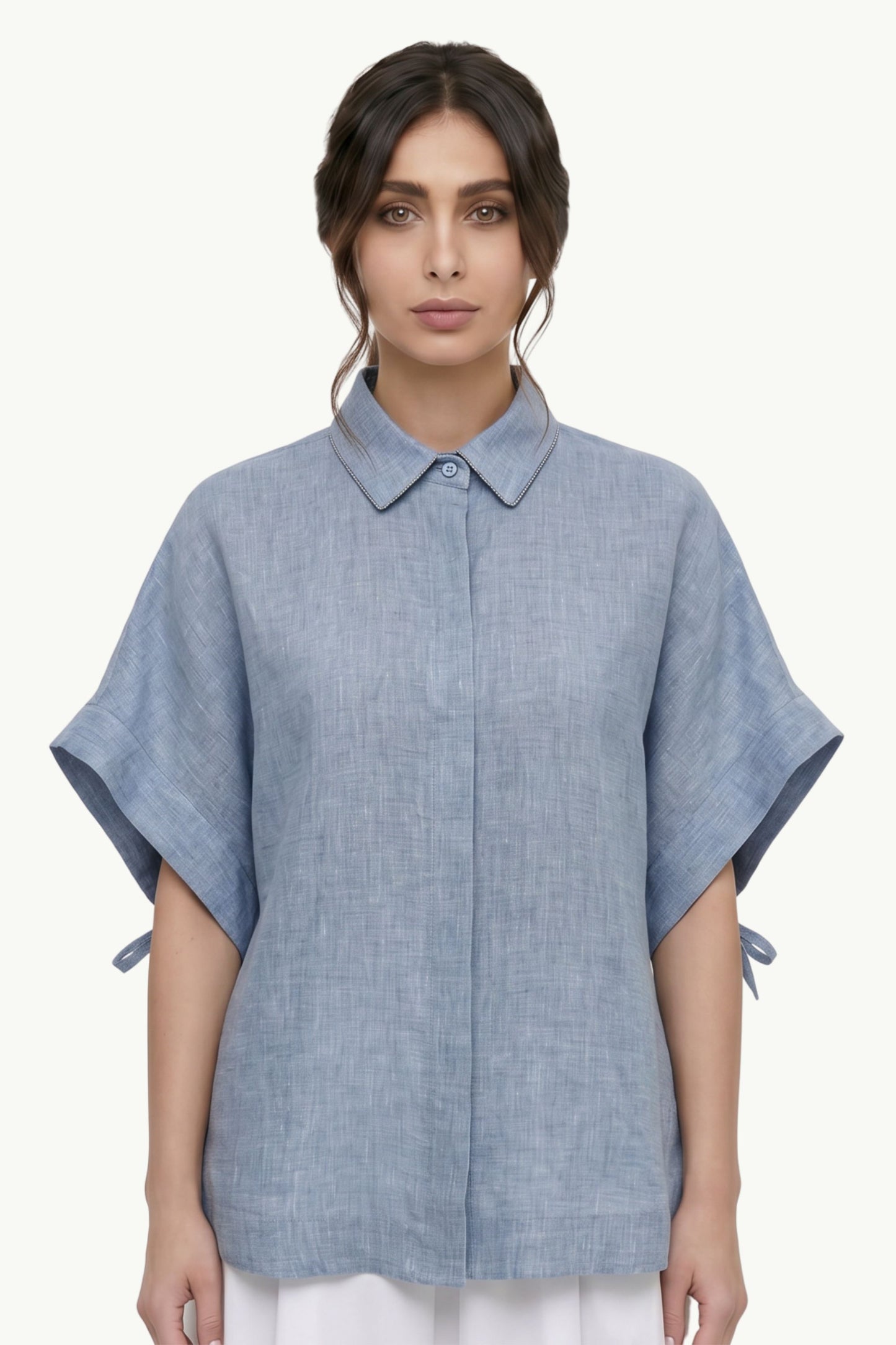  Peserico Camicia Tela Leggera Blu - 3