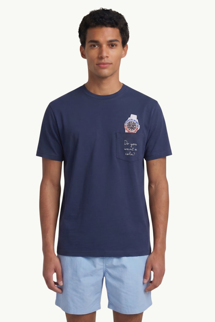 T-Shirt In Cotone Con Taschino Uomo Mc2 Saint Barth
