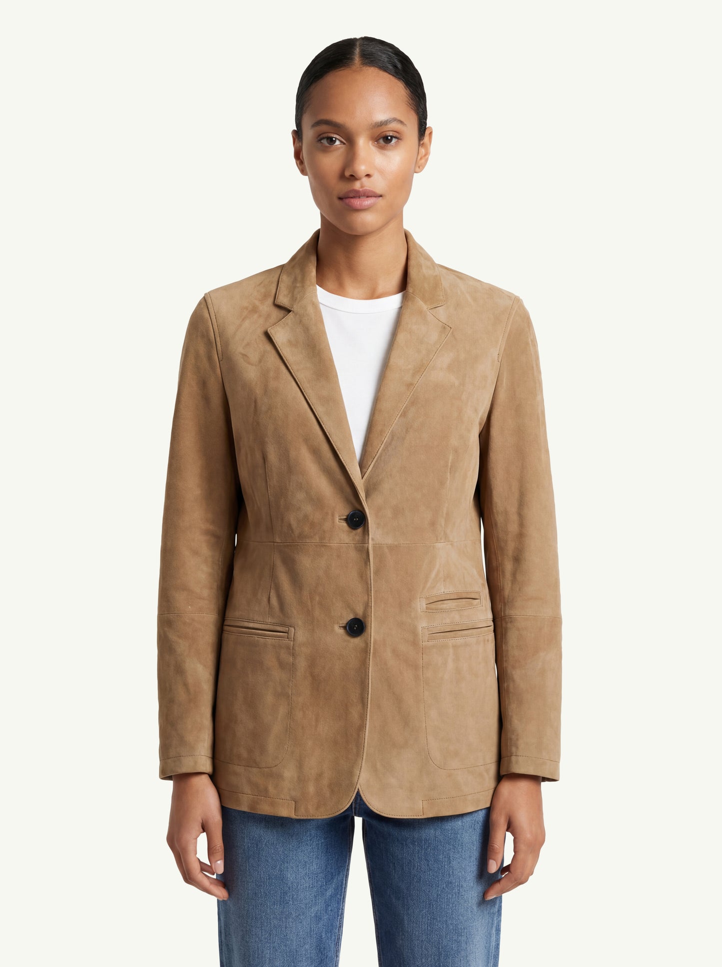  Sword Women's Oversize Blazer Beige - 1