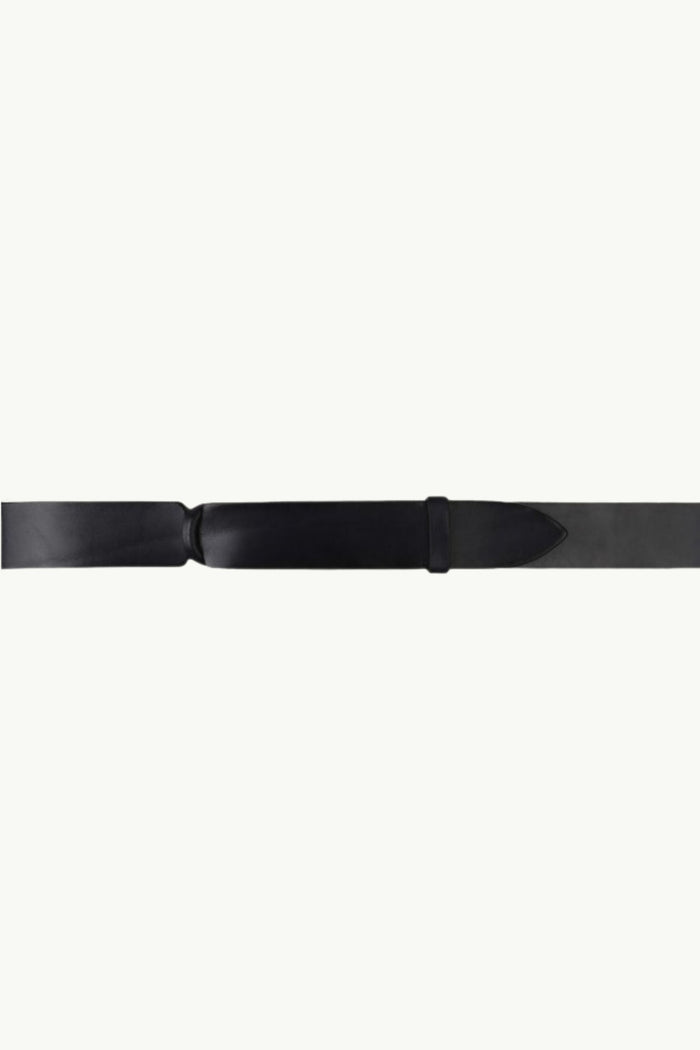 Men's Orciani Nobuckle Bull Leather and Fabric Belt