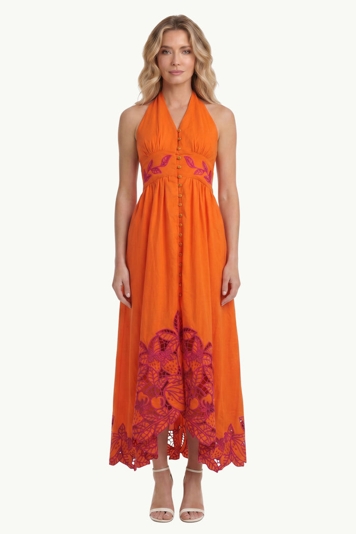 Artsy Flora Off White Maxi Dress  Donna Farm Rio