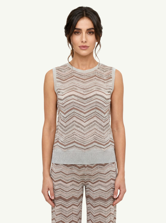 Top Corto Chevron  Donna D.Exterior