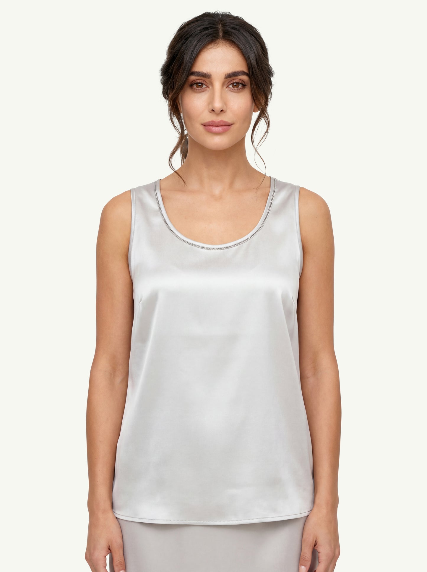  Peserico Top Raso Seta Strech Beige - 1