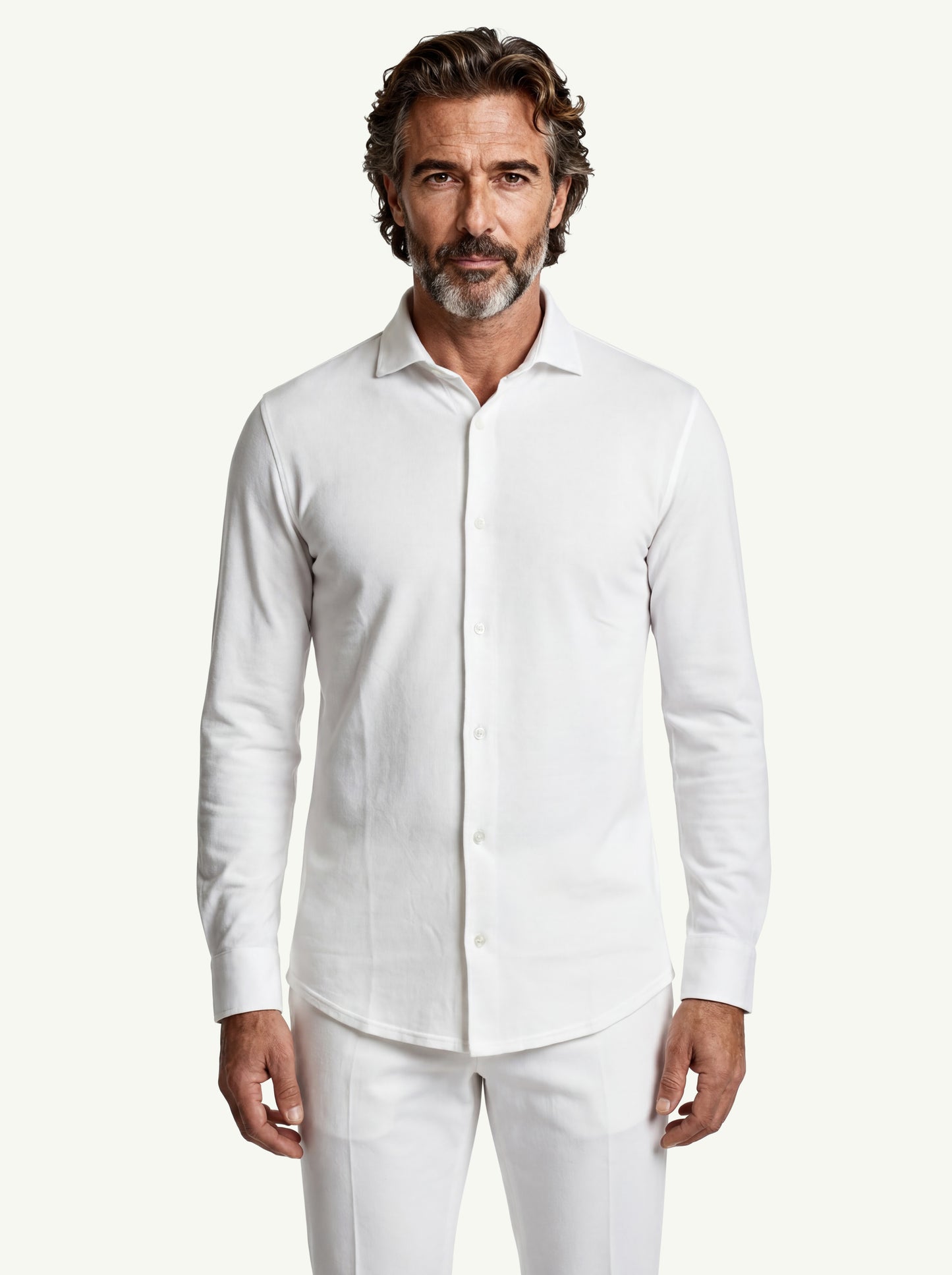  Fedeli Shirt Robert Ml Superlight Piquet Men Bianco - 1