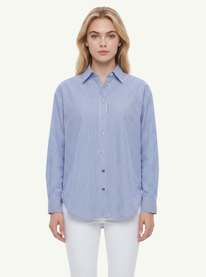 Camicia Oxford Jacquard Stripe Boyfriend Wom  Donna Rrd