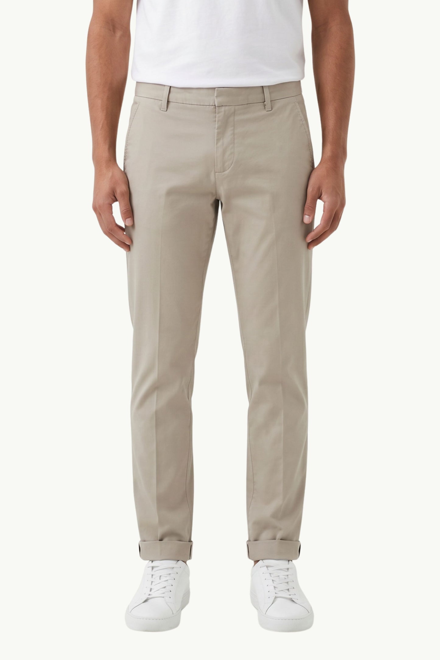  Dondup Pantalone Gaubert Slim Chino Beige - 1