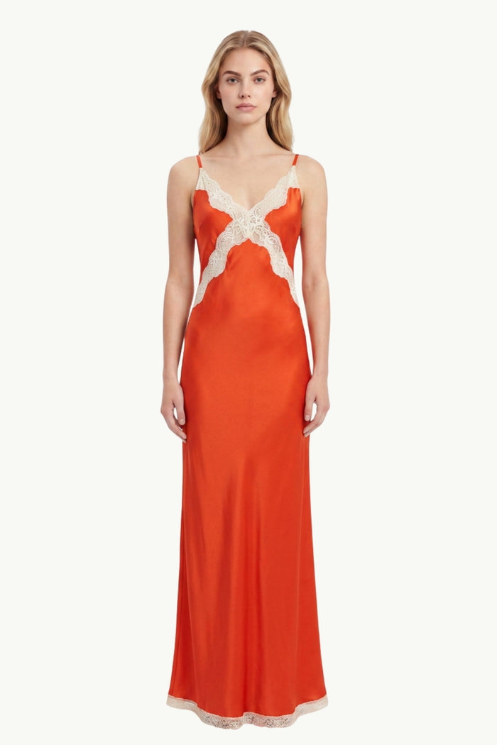 Abito Slip Con Pizzo Twill  Donna Forte_Forte