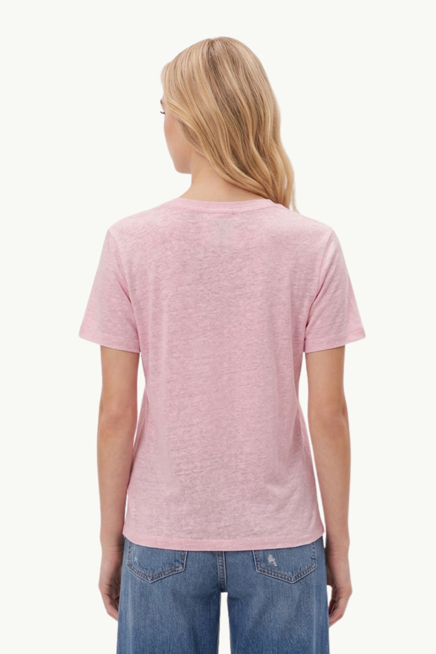  Mc2 Saint Barth V-neck Linen T Shirt Rosa - 2