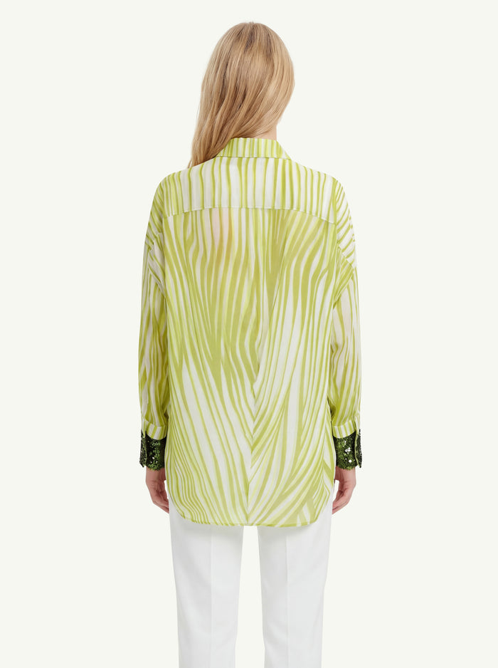 Camicia Over Stampa Zebra Paillettes Donna Dahlo-2