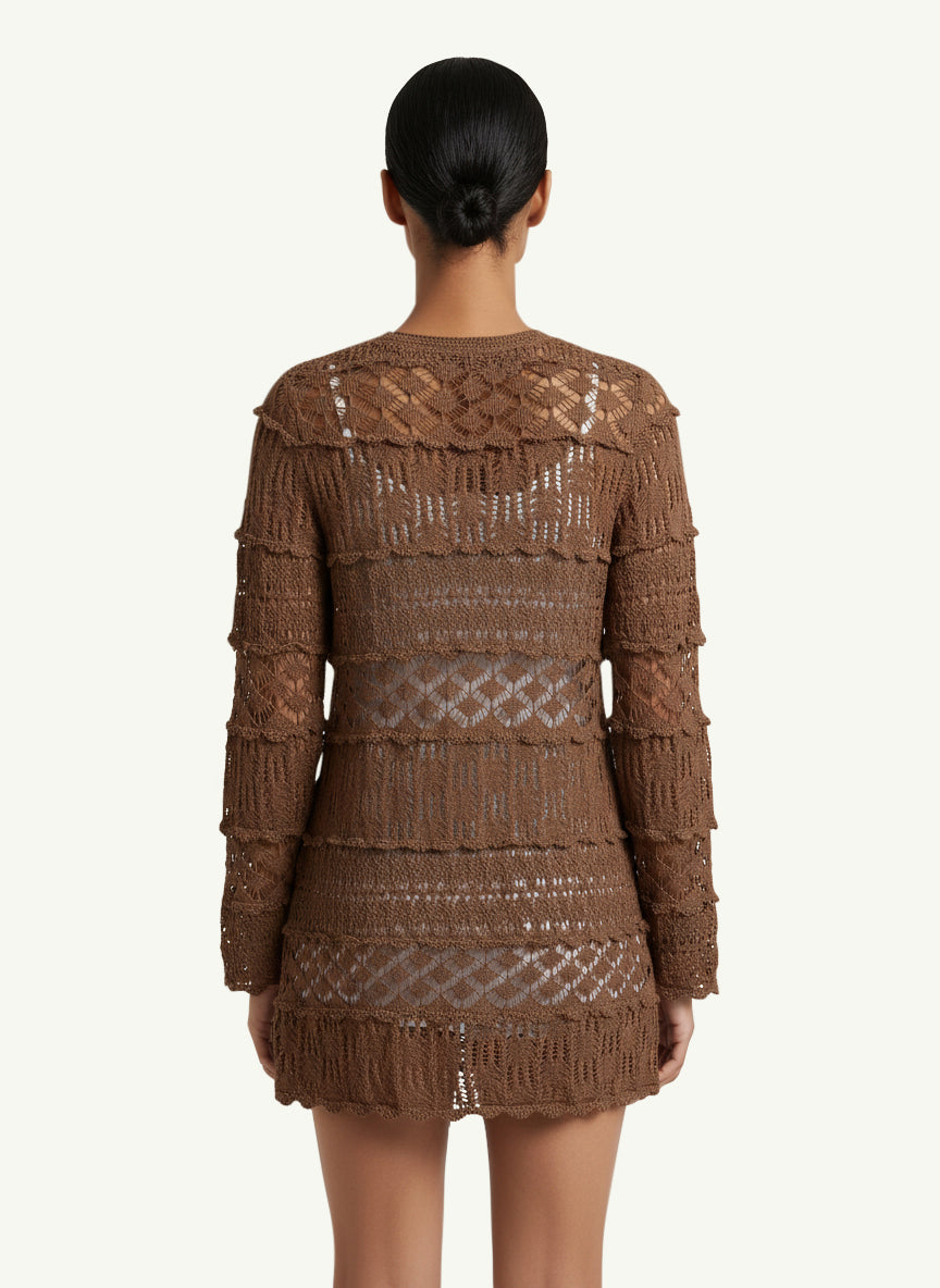  Semi-couture Abito Alvina Marrone - 4