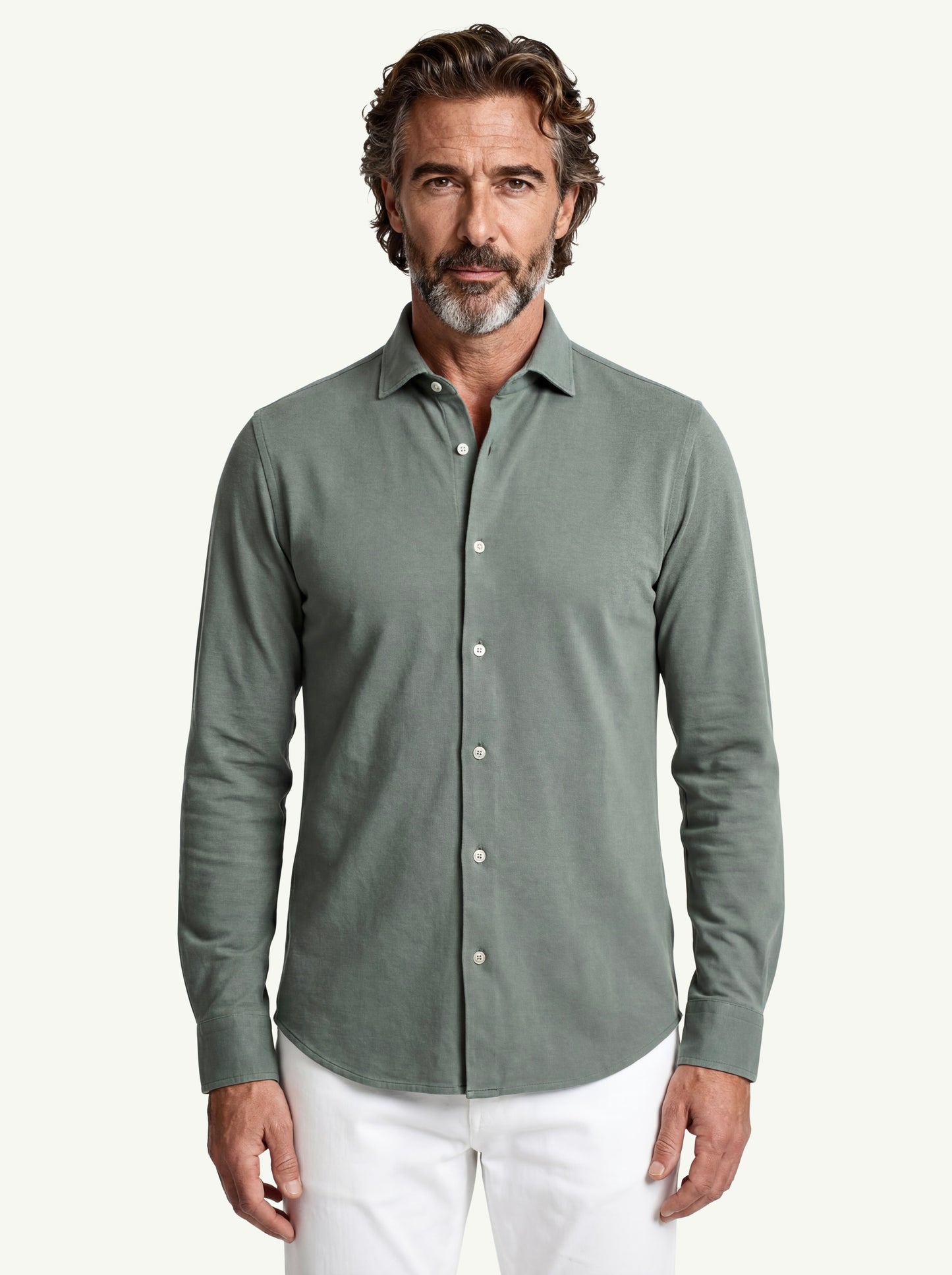  Fedeli Shirt Robert Ml Superlight Piquet Verde - 1