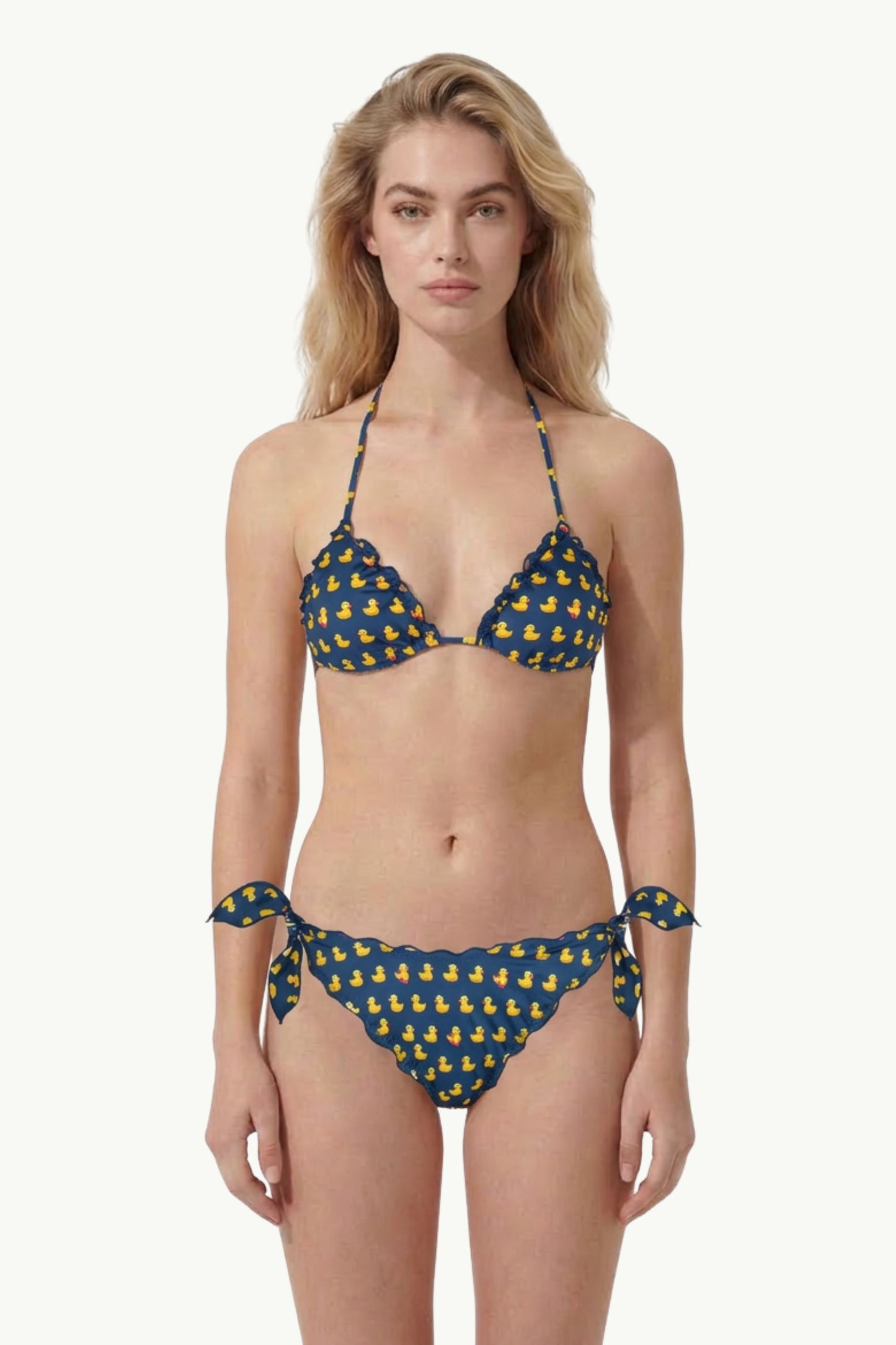  Mc2 Saint Barth Frou Frou Full Adjustable Triangle Bikini Women Blu - 1