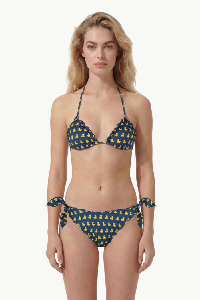  Mc2 Saint Barth Frou Frou Full Adjustable Triangle Bikini Women Blu - 1