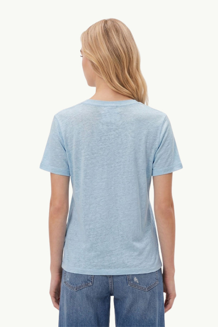 V-Neck Linen T Shirt  Donna Mc2 Saint Barth-2